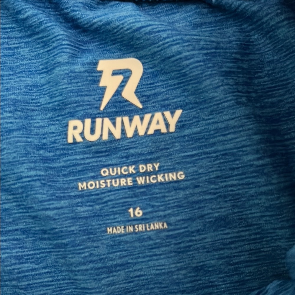 Runway Boys 16 Blue Athletic Shorts -Quick Dry and Moisture Wicking - Picture 2 of 8